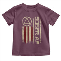 Sober AF Toddler T Shirt Alcoholism Addiction Recovery Rehabilitation Vintage American Flag