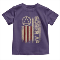 Sober AF Toddler T Shirt Alcoholism Addiction Recovery Rehabilitation Vintage American Flag