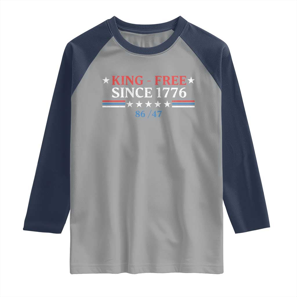 Funny King Free Since 1776 8647 Raglan Shirt