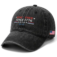 Funny King Free Since 1776 8647 Washed Cotton Baseball Cap