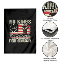 Funny No Kings Fight Oligarchy Garden Flag Betsy Ross Flag Hand Fist - Wonder Print Shop