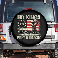 Funny No Kings Fight Oligarchy Spare Tire Cover Betsy Ross Flag Hand Fist - Wonder Print Shop