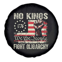 Funny No Kings Fight Oligarchy Spare Tire Cover Betsy Ross Flag Hand Fist - Wonder Print Shop