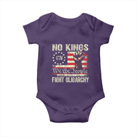Funny No Kings Fight Oligarchy Baby Onesie Betsy Ross Flag Hand Fist - Wonder Print Shop