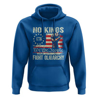 Funny No Kings Fight Oligarchy Hoodie Betsy Ross Flag Hand Fist - Wonder Print Shop