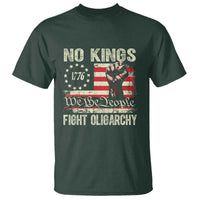 Funny No Kings Fight Oligarchy T Shirt Betsy Ross Flag Hand Fist - Wonder Print Shop