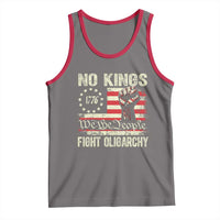 Funny No Kings Fight Oligarchy Tank Top Betsy Ross Flag Hand Fist - Wonder Print Shop