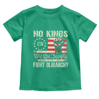 Funny No Kings Fight Oligarchy Toddler T Shirt Betsy Ross Flag Hand Fist - Wonder Print Shop