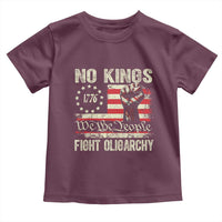 Funny No Kings Fight Oligarchy Toddler T Shirt Betsy Ross Flag Hand Fist - Wonder Print Shop
