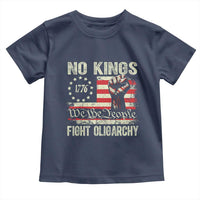 Funny No Kings Fight Oligarchy Toddler T Shirt Betsy Ross Flag Hand Fist - Wonder Print Shop