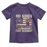 Funny No Kings Fight Oligarchy Toddler T Shirt Betsy Ross Flag Hand Fist - Wonder Print Shop