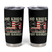 Funny No Kings Fight Oligarchy Tumbler Cup Betsy Ross Flag Hand Fist - Wonder Print Shop