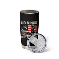Funny No Kings Fight Oligarchy Tumbler Cup Betsy Ross Flag Hand Fist - Wonder Print Shop