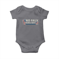 Funny No Faux King Way 8647 Baby Onesie Vintage American Flag