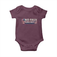 Funny No Faux King Way 8647 Baby Onesie Vintage American Flag