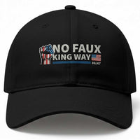 Funny No Faux King Way 8647 Baseball Cap Vintage American Flag