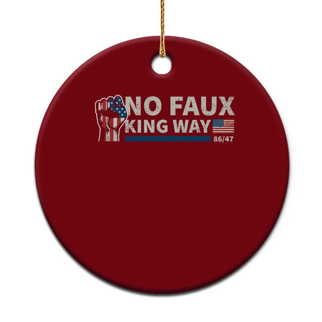 Funny No Faux King Way 8647 Ceramic Ornament Vintage American Flag - Wonder Print Shop