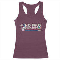 Funny No Faux King Way 8647 Racerback Tank Top Vintage American Flag