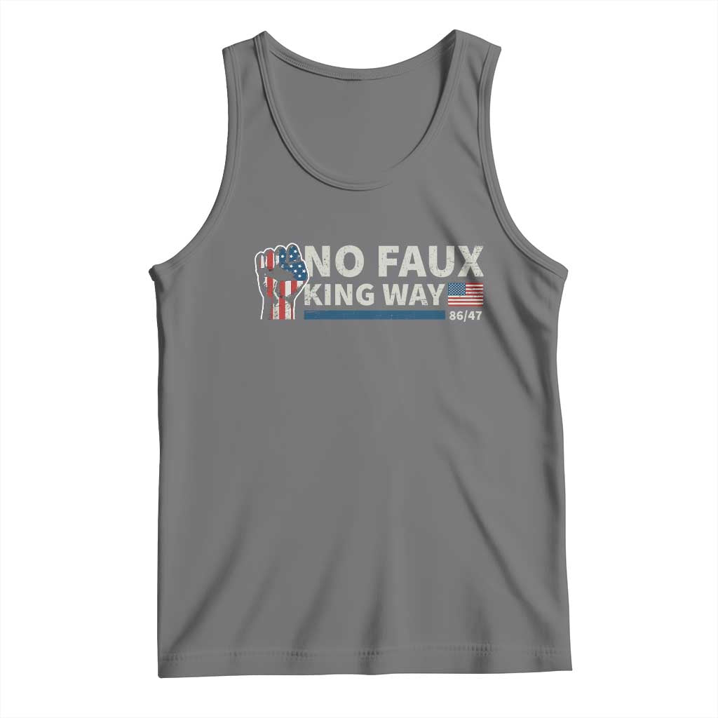 Funny No Faux King Way 8647 Tank Top Vintage American Flag