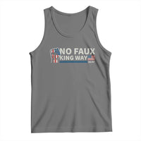 Funny No Faux King Way 8647 Tank Top Vintage American Flag