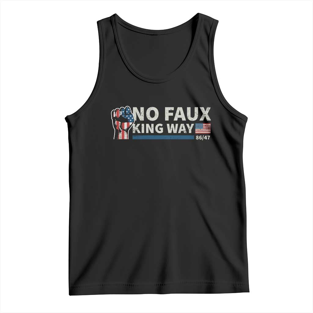 Funny No Faux King Way 8647 Tank Top Vintage American Flag