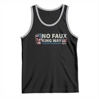 Funny No Faux King Way 8647 Tank Top Vintage American Flag