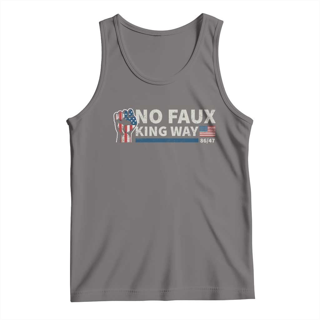 Funny No Faux King Way 8647 Tank Top Vintage American Flag