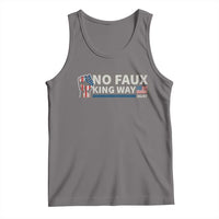 Funny No Faux King Way 8647 Tank Top Vintage American Flag