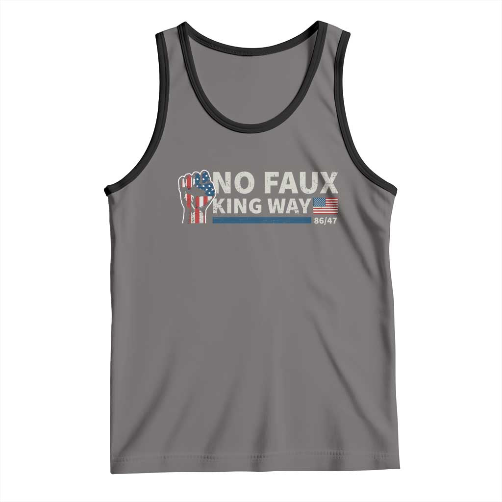 Funny No Faux King Way 8647 Tank Top Vintage American Flag