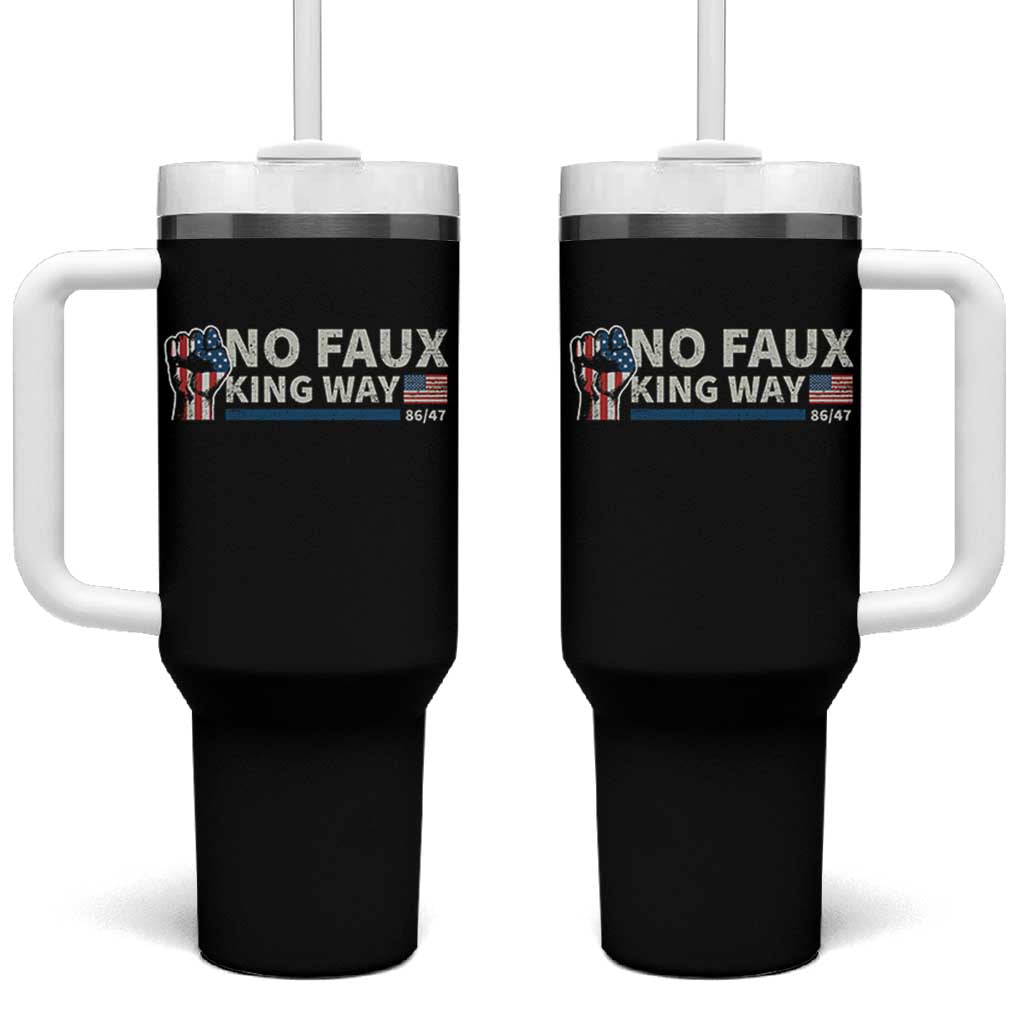 Funny No Faux King Way 8647 Tumbler With Handle Vintage American Flag