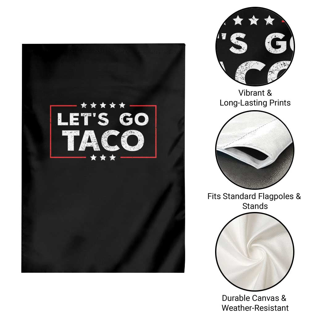 Funny Let's Go Taco Garden Flag Vintage Star Stripes - Wonder Print Shop