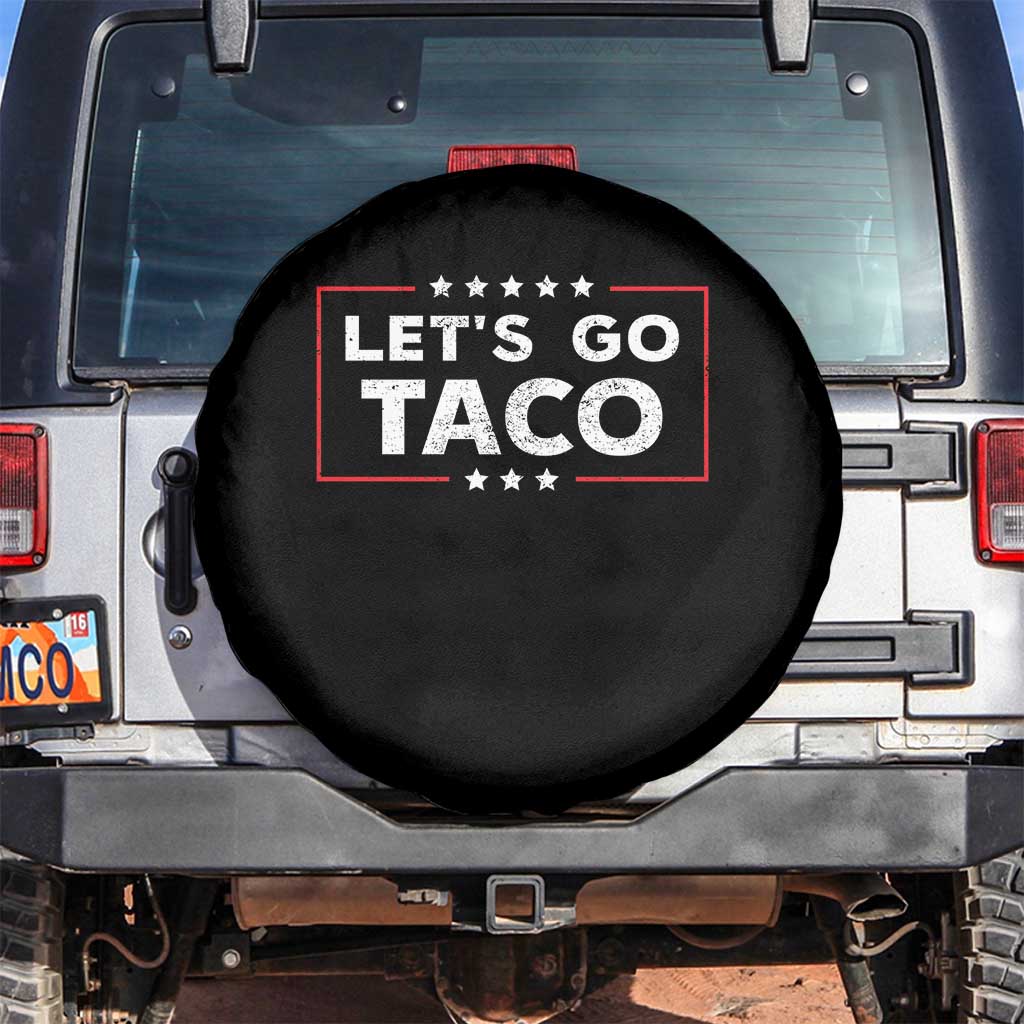 Funny Let's Go Taco Spare Tire Cover Vintage Star Stripes