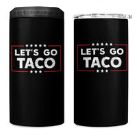 Funny Let's Go Taco 4 in 1 Can Cooler Tumbler Vintage Star Stripes