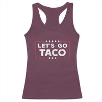 Funny Let's Go Taco Racerback Tank Top Vintage Star Stripes