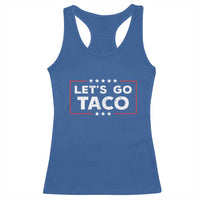 Funny Let's Go Taco Racerback Tank Top Vintage Star Stripes