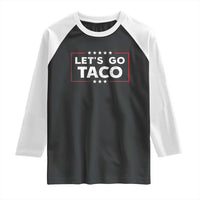 Funny Let's Go Taco Raglan Shirt Vintage Star Stripes