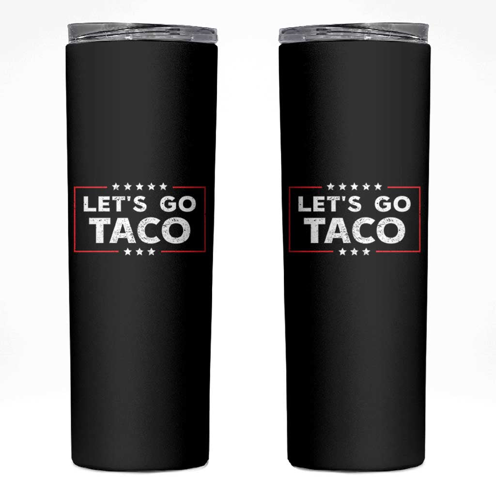 Funny Let's Go Taco Skinny Tumbler Vintage Star Stripes