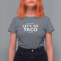 Funny Let's Go Taco T Shirt For Women Vintage Star Stripes