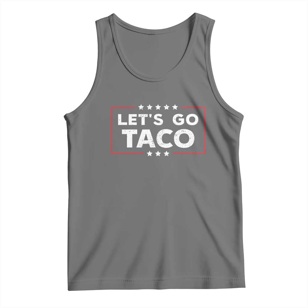 Funny Let's Go Taco Tank Top Vintage Star Stripes