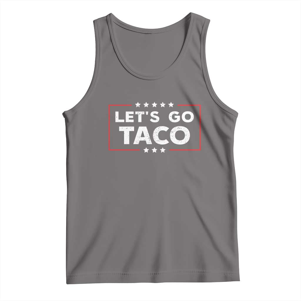 Funny Let's Go Taco Tank Top Vintage Star Stripes