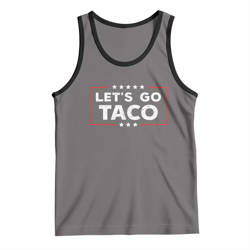 Funny Let's Go Taco Tank Top Vintage Star Stripes