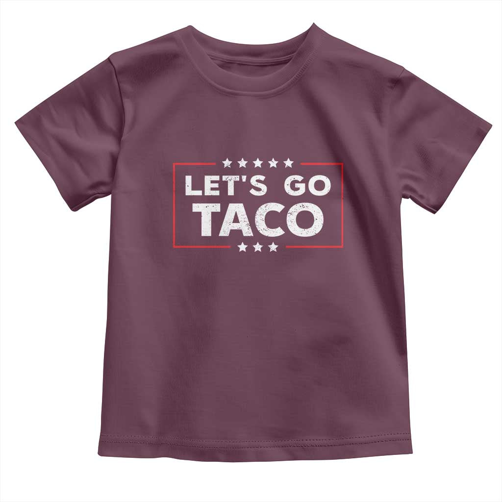 Funny Let's Go Taco Toddler T Shirt Vintage Star Stripes