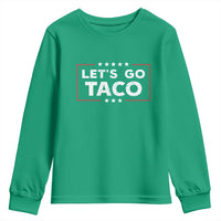 Funny Let's Go Taco Youth Sweatshirt Vintage Star Stripes