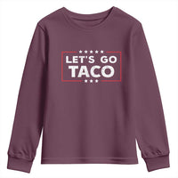Funny Let's Go Taco Youth Sweatshirt Vintage Star Stripes