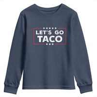 Funny Let's Go Taco Youth Sweatshirt Vintage Star Stripes