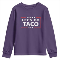 Funny Let's Go Taco Youth Sweatshirt Vintage Star Stripes