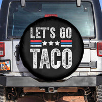 Funny Let's Go Taco Always Chickens Out Spare Tire Cover Vintage Star Stripes