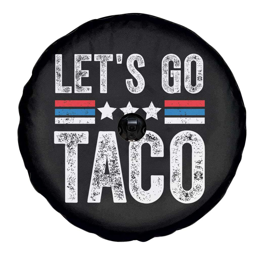Funny Let's Go Taco Always Chickens Out Spare Tire Cover Vintage Star Stripes