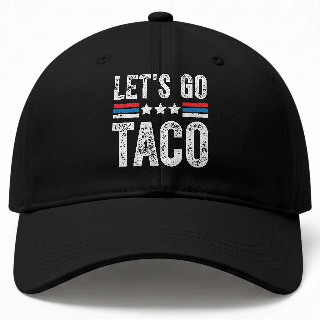 Funny Let's Go Taco Always Chickens Out Baseball Cap Vintage Star Stripes