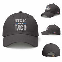 Funny Let's Go Taco Always Chickens Out Baseball Cap Vintage Star Stripes